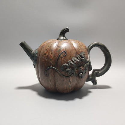 Vintage Chinese Yixing Purple Clay Teapot Zisha Ceremony Ceramic Pumpkin Tea Set