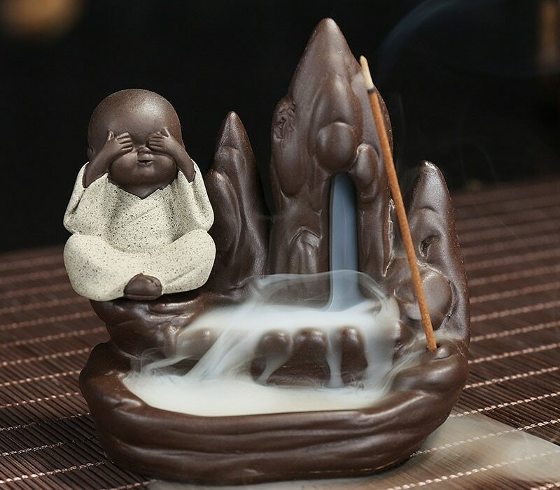 Incense Burner Incense Cones Small Buddha Censer Backflow Incense Burner Tea Set