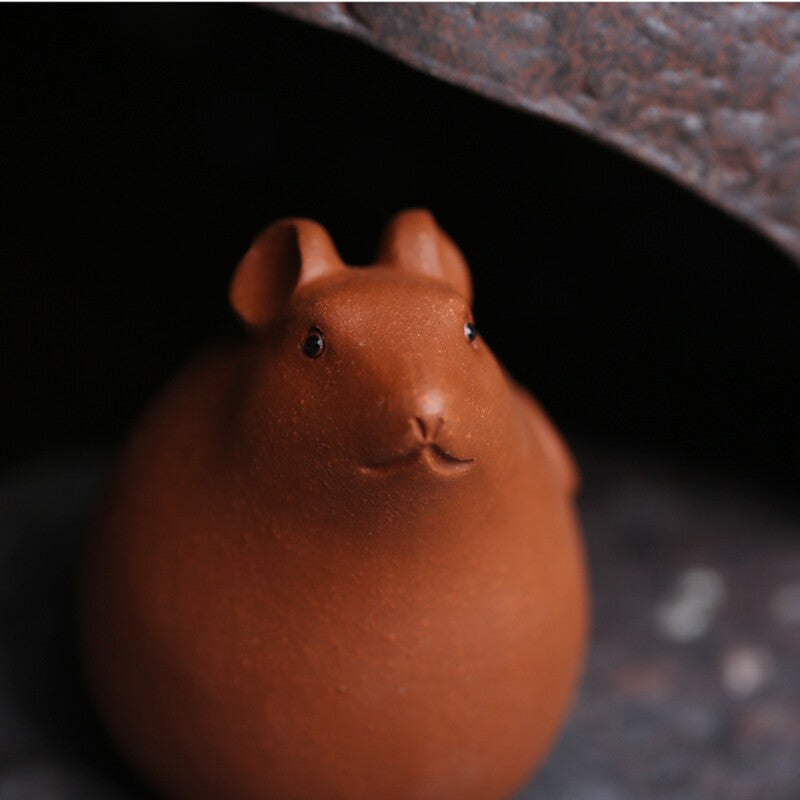 Mouse Statue Zisha Tea Pet Clay Chinese Tea Play Mud Rat Animal Antique Ornament