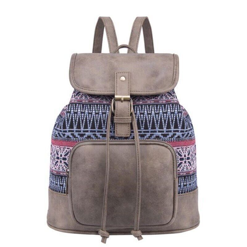 Women Printing Backpack Canvas School Bags Shoulder Bag Travel Bagpack Rucksack
