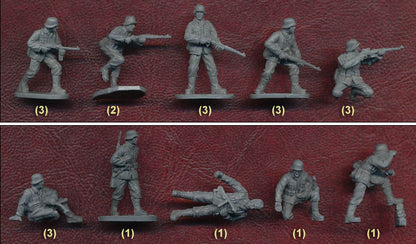 WWII GERMAN ARMY COMBAT TEAM TWO 21 FIGURES 1/72 Soldiers model Kit CAESAR