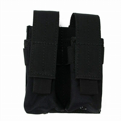 9mm Tactical Double Magazine Pouch Flashlight Holder Hunting Waist Belt Mag Bag