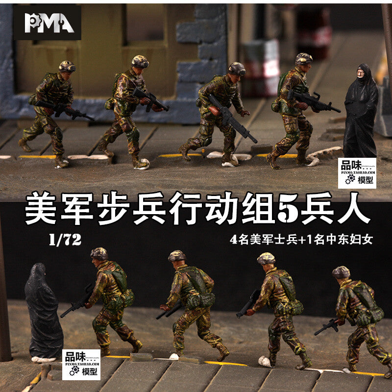 1/72 Arab Soldiers Middle East 5 Soldier Model
