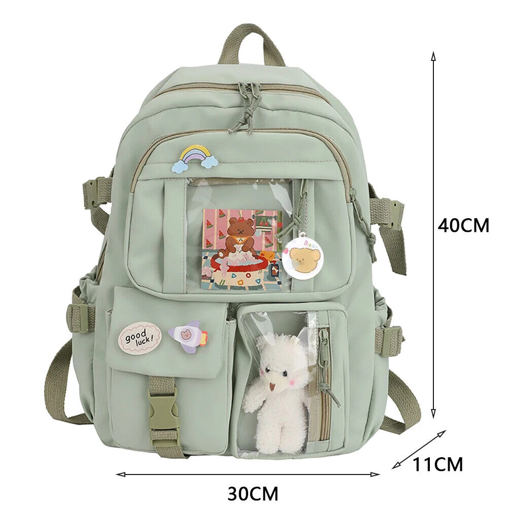 Students School Bags Canvas Backpack Patchwork Women