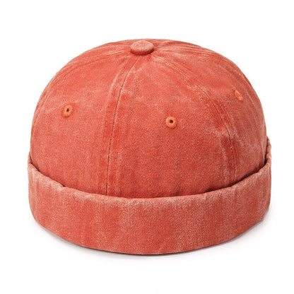 Men's Retro Brimless Hat Skull cap Sailor Cap Beanie Rolled Cuff Adjustable*