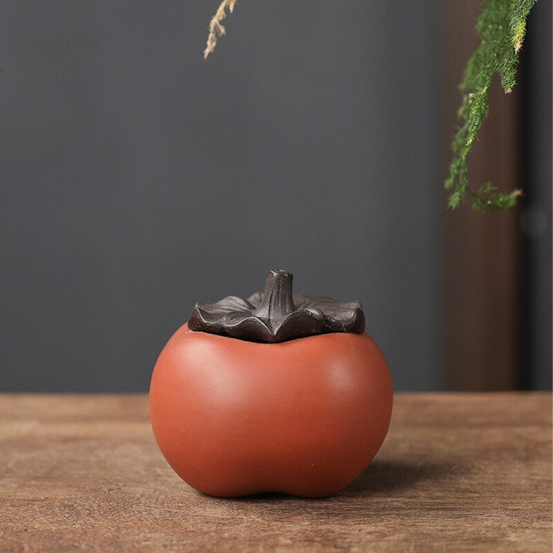 creative tea pet yixing zisha purple clay snail persimmon handmade holder to lid