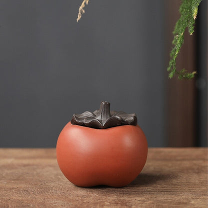 creative tea pet yixing zisha purple clay snail persimmon handmade holder to lid
