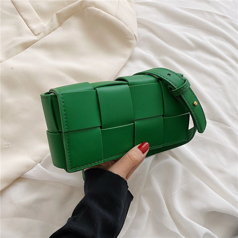 Weave Leather Mini Wallet Luxury Shoulder Bag Fanny Pack Purse Handbag 20*10*5CM