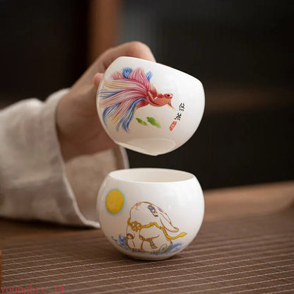 Chinese Ceramic Teacup Handmade Custom Master Cup Traditional Tea Accessories