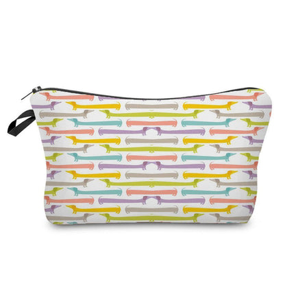 Cute Printed Cosmetic Bags Travel Storage Pouch Reusable Makeup Purse Polyester