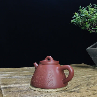 Chinese Yixing Zisha Clay Handmade Exquisite Teapot （霸王石瓢 底款：曼晞陶艺（顾景舟））