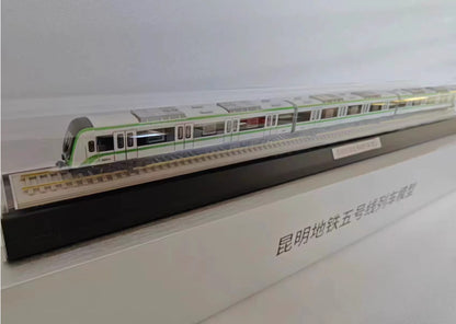 1:87 77CM Kunming Metro Line 5 Subway Passenger Car 3 Train Diecast Model