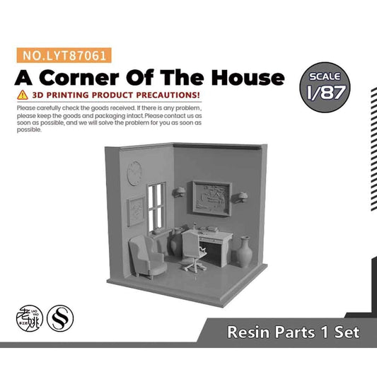 SSMODEL LYT87061 1/87 HO Scene Model A Corner Of The House