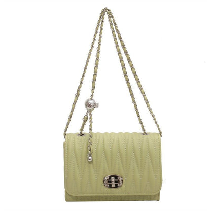 Leather Handbag Chain Handle Shoulder Messenger Bags Small Square Bag 14*20*7 CM