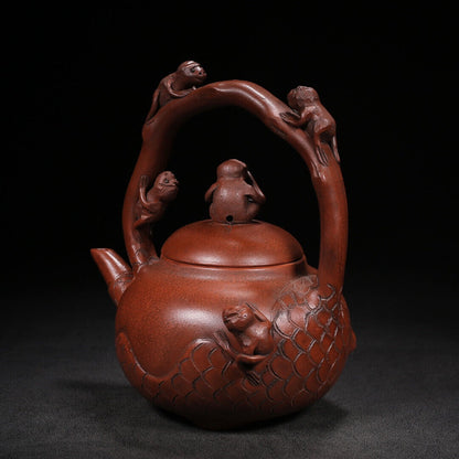 Chinese Yixing Zisha Clay Handmade Exquisite Teapot（五代封侯 底款：陈鸣远）