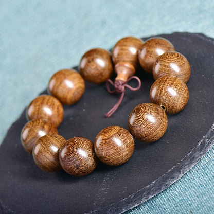 20MM Golden Sandalwood Bracelets Prayer Beads Bracelet Ornaments Solid Wood