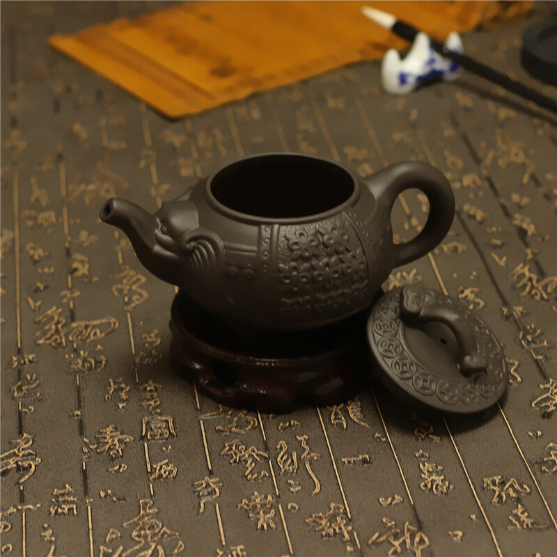 120 cc Chinese Yixing Zisha Clay Pottery Teapot Elephant Design Clay Pot