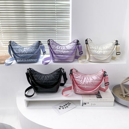 Winter Space Handbags Padded Quilted Crossbody Bags Hobos Shoulder Messenger Bag