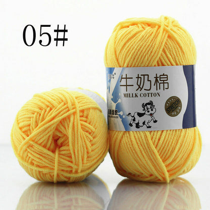 Hot Sale 50g Hand-woven Chunky Yarn Soft Milk Cotton Knitting Baby wool yarn