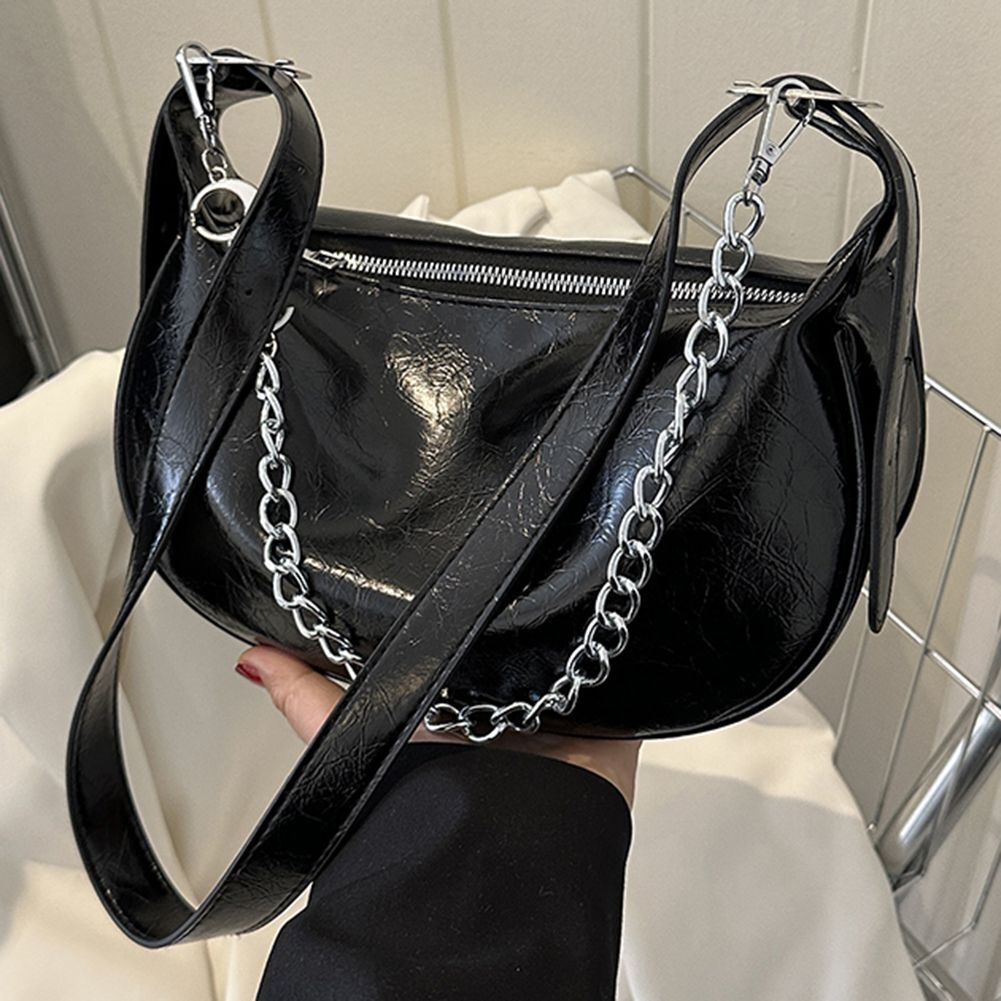 Chain Shoulder Bags Handbags Crossbody Synthetic Leather Underarm Shopper Purses