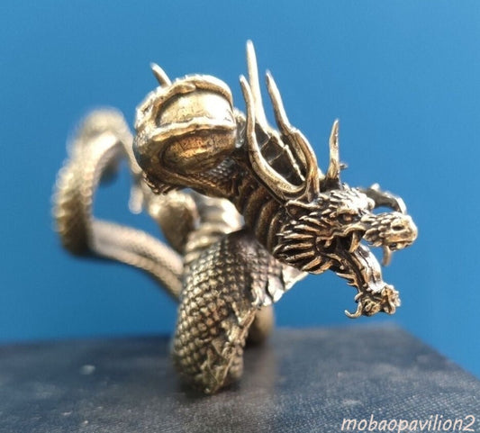 Brass Chinese Holy Dragon Statue Table Decor Collection
