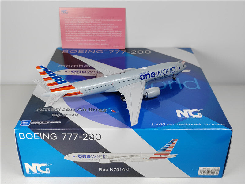 NG Model FOR American Airlines for Boeing B777-200ER N791AN 1:400 plane model