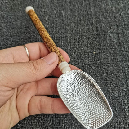 Meilu Bamboo Tea Scoop Handmade Natural Spotted Bamboo Tea Accessory For Tea