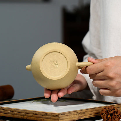 China Yixing Zisha Pottery Green Clay Handmade 250cc Mesh Teapot 华韵