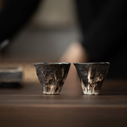 3pcs/lot Ceramic Cup 50ml Chinese Kungfu Tea Cup Creative Antique Style Pottery