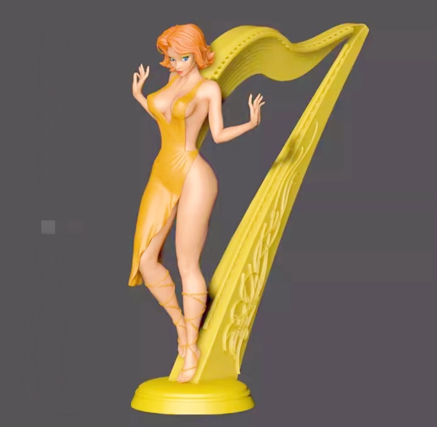 1/24 resin figure model Fantasy Harp Girl 3D Printing unassembled unpainted