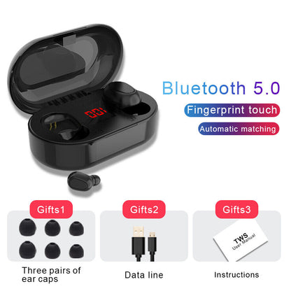 TWS Wireless Mini Earbuds Bluetooth 5.0 Headset Earphones Stereo Dual Headphones