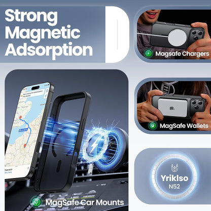 3 in 1 Strong Magnetic Case for Iphone 17 Pro Max,1X Screen Protector +1X Camera