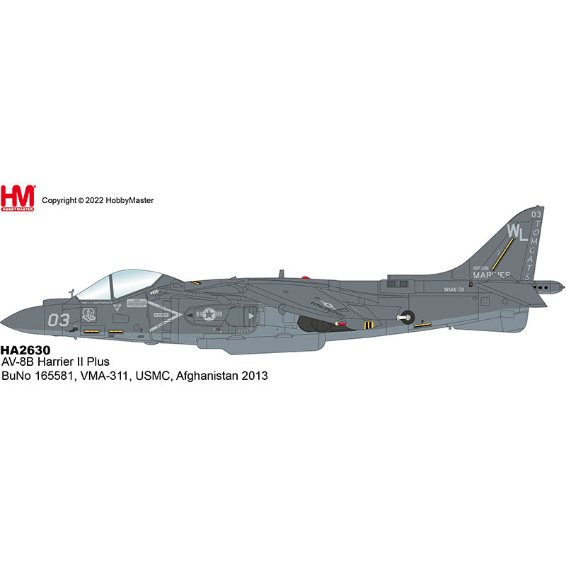 HM 1/72 US AV-8B Harrier Attack aircraft Model Beagle II Plus USMC