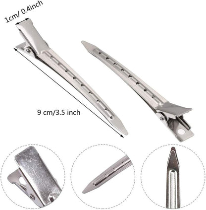 20 Pcs Silver Metal Duck Bill Hair Clips for Women - Hair Styling, Hair Coloring