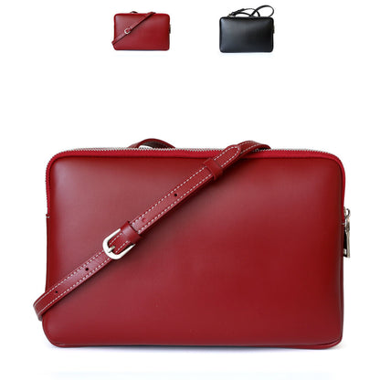 Rectangle Real Leather Shoulder bag PurseHandbag Briefcase Envelope Messenger