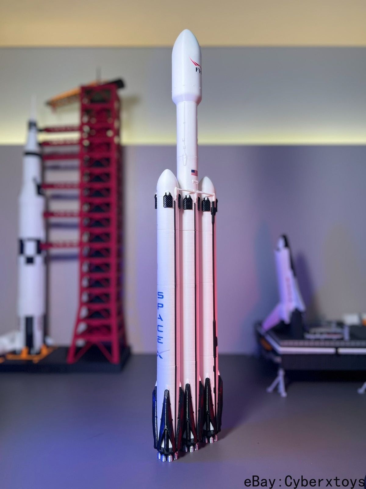 1:144 NASA SpaceX Falcon Heavy F9 Strong back Rocket Model Set Foldable Leg