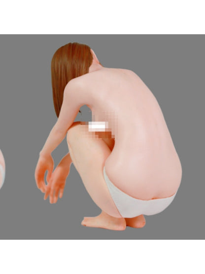 1/8 Resin Figures model A sexy girl squatting down Unassembled unpainted