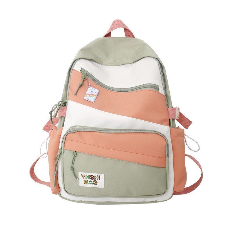 Backpacks Contrast Colors Waterproof Nylon Traveling Anti-Theft Schoolbag 20-35L