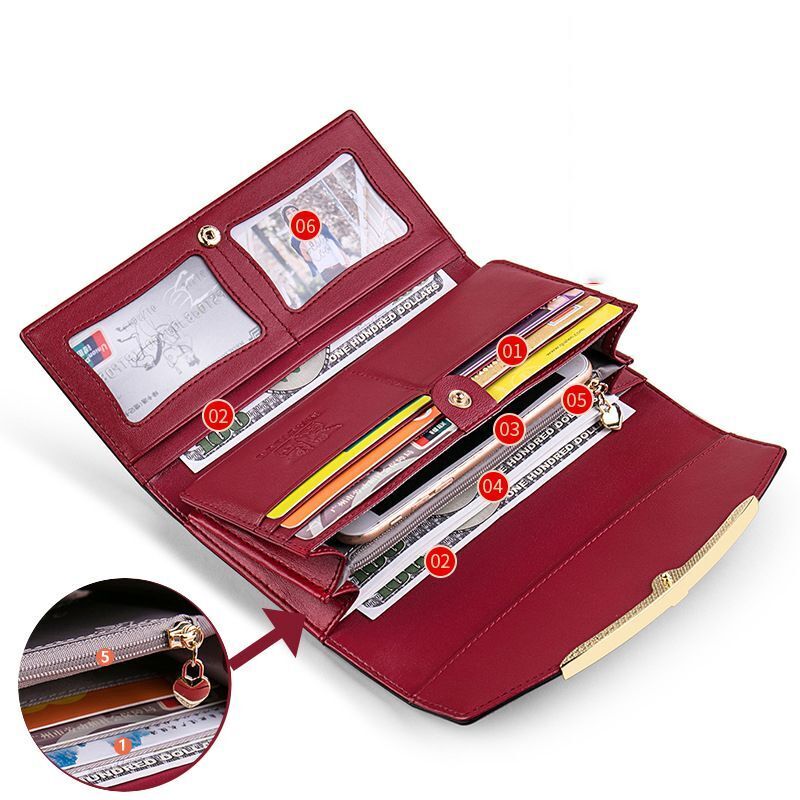 Wallet Long RFID Blocking Genuine Leather Wallets Clutch Bag Card Holder Zipper