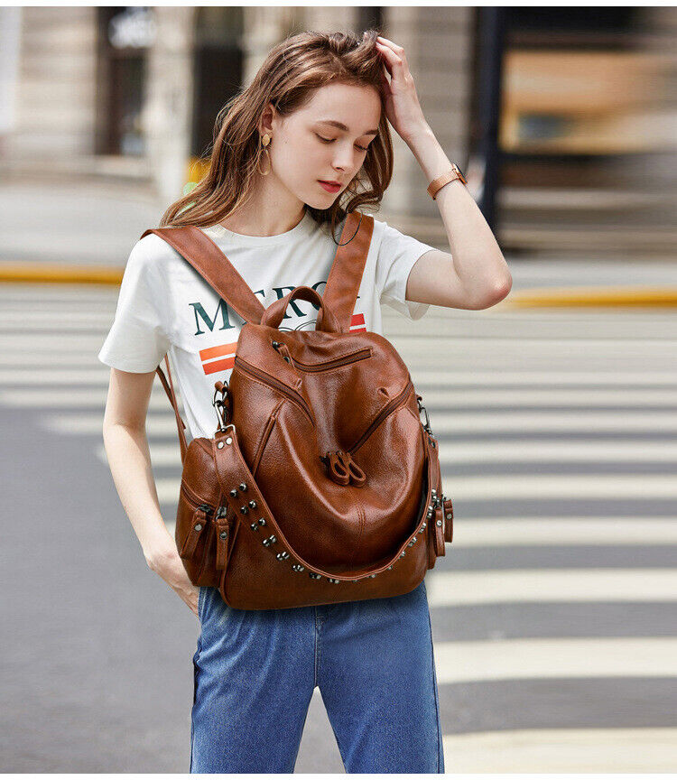 Celela Women Backpack Student One-shoulder Strap Boston Bag Travel Commuter Bag