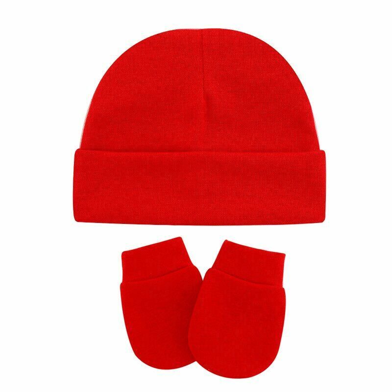 Hats Gloves 3pcs/Lot Solid Childrens Cotton Baby Winter Warm Cap Toddler Beanie