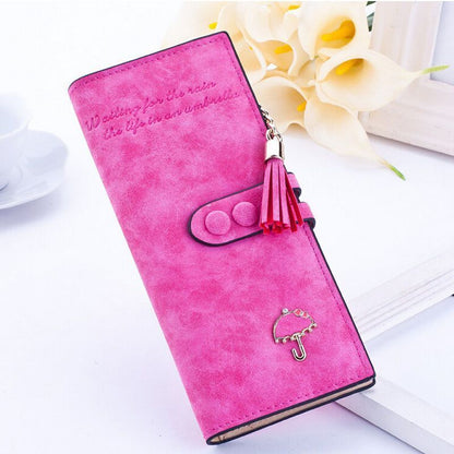 Wallet Clutch Synthetic Leather Tassel Card Holder Phone Bag Money Coin Purses