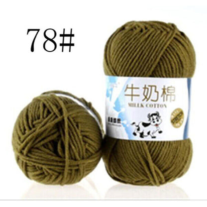 Hot Sale 50g Hand-woven Chunky Yarn Soft Milk Cotton Knitting Baby wool yarn