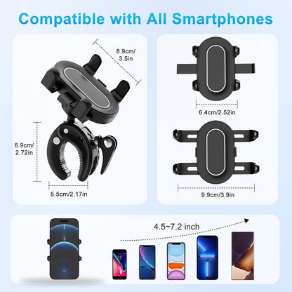 Stroller Phone Holder, Universal Handlebar Phone Mount with 360° Rotation for Go