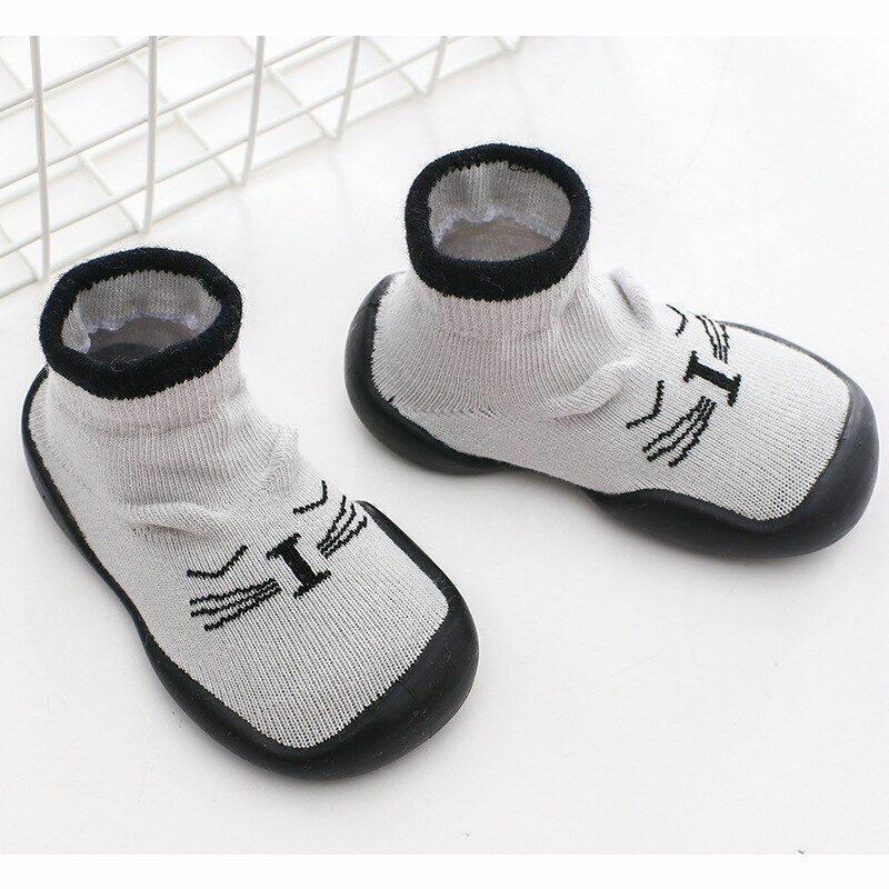 Unisex Baby Shoes First Walkers Toddler Girl Soft Rubber Knit Booties Anti-slip