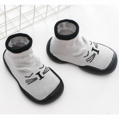 Unisex Baby Shoes First Walkers Toddler Girl Soft Rubber Knit Booties Anti-slip