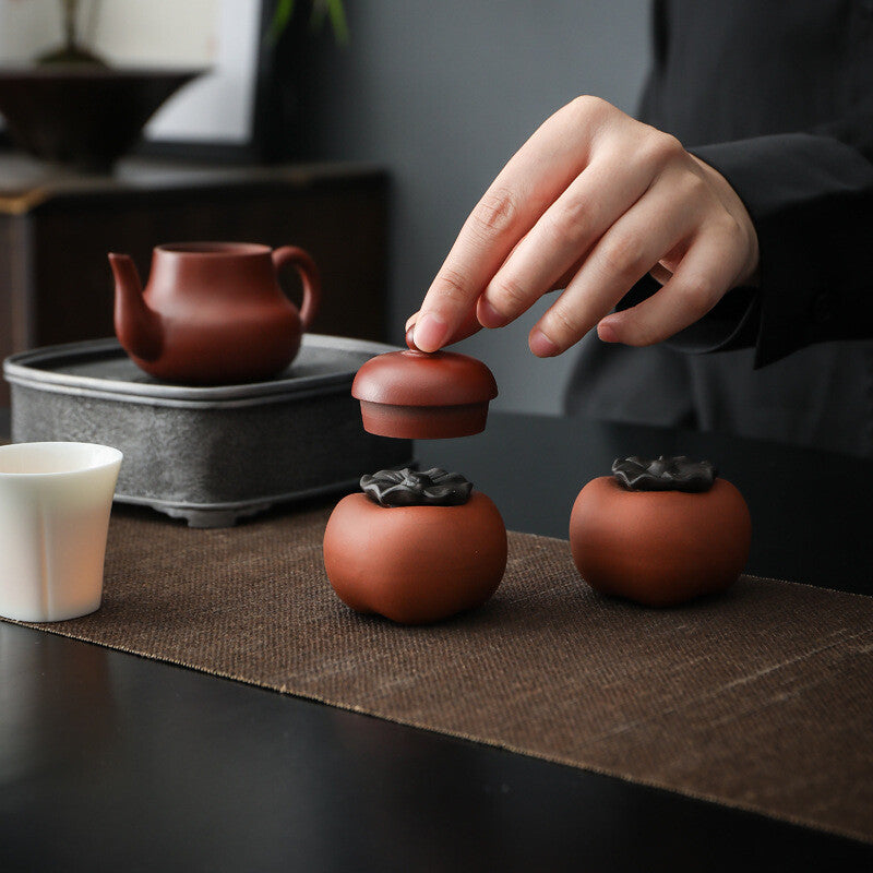 creative tea pet yixing zisha purple clay snail persimmon handmade holder to lid