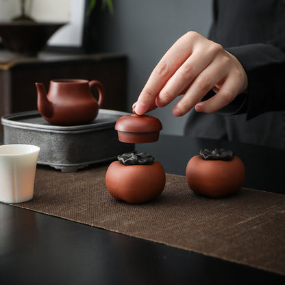 creative tea pet yixing zisha purple clay snail persimmon handmade holder to lid