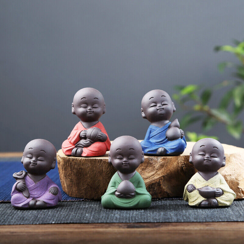5pcs/lot Little Monk Zisha Tea Pet Lovely House Decoration Tea Play Mascot Boys