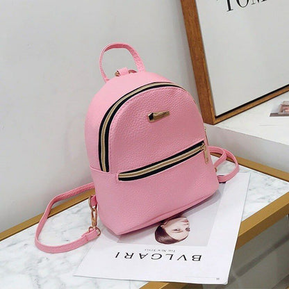 Women's Leather Backpack Satchel Trip Campus Female Rucksack Girls Shoulder Bag